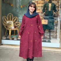 پیراهن شکیبا کبریتی زرشکی