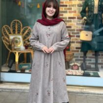 پیراهن شکیبا کبریتی طوسی