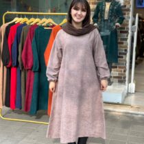 پیراهن شمیم کبریتی طوسی