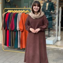 پیراهن شمیم کبریتی قهوه ای