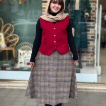 ست جلیقه دامن آذر زرشکی پیچازی