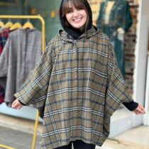 پانچ زیپی یشمی زیتونی چهارخونه