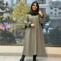 پیراهن هدیه سفید سبز پیچاری ریز