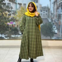 پیراهن هدیه سبز زرد چهارخونه