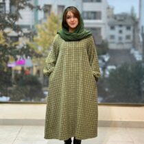 پیراهن هدیه سبز خط سفید