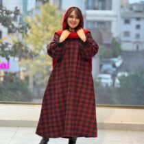 پیراهن هدیه مشکی قرمز چهارخونه