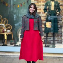 ست دوتیکه کاج کبریتی قرمز طوسی