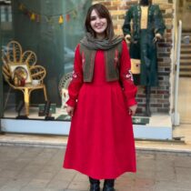 پیراهن جلیقه ترنم کبریتی قرمز یشمی