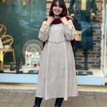 پیراهن گلی کرم