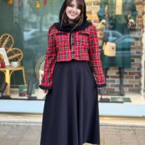 کت و سارافون ژانت مشکی قرمز