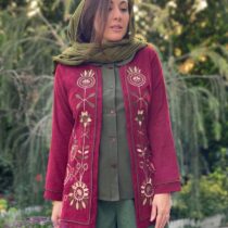 کت و شومیز انار یشمی زرشکی