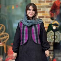 جلیقه تک شمیم بنفش طوسی ذغالی