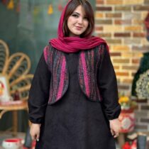 جلیقه تک شمیم مشکی سرخابی