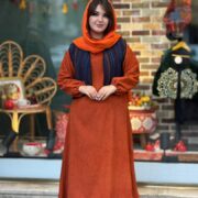 جلیقه تک شمیم آبی بنفش آجری