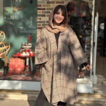 پانچ جلوباز چهارخونه ریز کرم قهوه ای