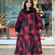 پیراهن هدیه لوزی مشکی قرمز