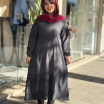 پیراهن شمیم کبریتی طوسی تیره