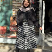 ست آوین مشکی سفید چهارخونه