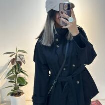 ترنچ کت کوتاه سورمه ای