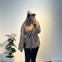 ترنچ کت کوتاه کرم نسکافه ای