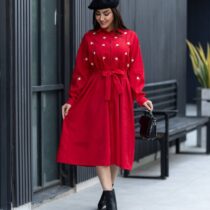 مانتو آذین کبریتی قرمز