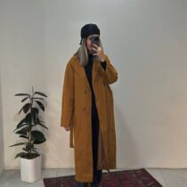 ترنچ کت بلند آجری