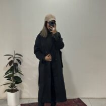 ترنچ کت بلند مشکی