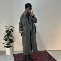 ترنچ کت بلند یشمی