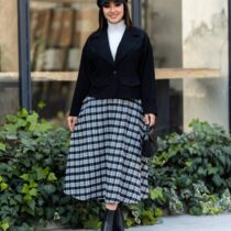 ست آوین مشکی سفید چهارخونه