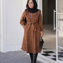 پیراهن آلیا قهوه ای سورمه ای