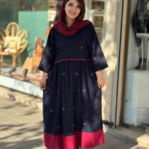 پیراهن نرگس کبریتی سورمه ای