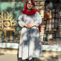 پیراهن نغمه طوسی روشن