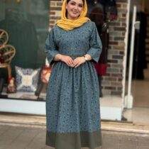 پیراهن نرگس آبی گل ریز بابونه