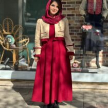 کت و سارافون بوته کرم زرشکی