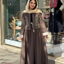 کت و دامن قاصدک شکلاتی خاکی