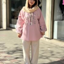 ست دو تیکه باران صورتی کرم