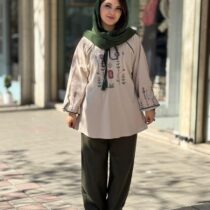 ست دو تیکه باران کرم یشمی