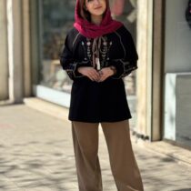 ست دو تیکه باران مشکی نسکافه ای