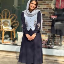 پیراهن جلیقه ترگل سورمه ای آبی