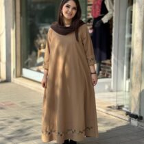 پیراهن نیلوفر نسکافه ای