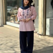 ست دوتیکه مانیدا صورتی سورمه ای