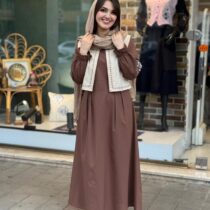 پیراهم جلیقه ترنم شکلاتی کرم