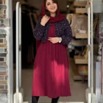 ست دو تیکه گندم زرشکی سورمه ای