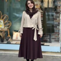 کت و سارافون ساغر کرم قهوه ای