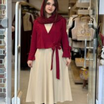 کت و سارافون ساغر زرشکی کرم