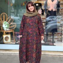 پیراهن آیگل طرح گلیم سنتی عنابی
