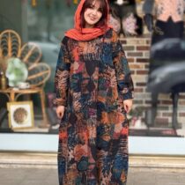 پیراهن آیگل طرح چاپی آجری مشکی