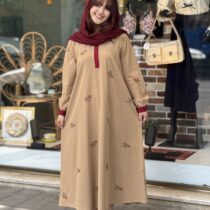 پیراهن گلبهار نسکافه ای