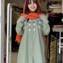 مانتو بابونه سبز سدری