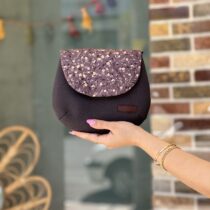 کیف نقلی طوسی تیره گل کرم